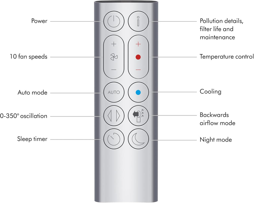 Dyson Purifier Hot+Cool HP07 Air Purifier, Heater, and Fan - White/Silver, Large