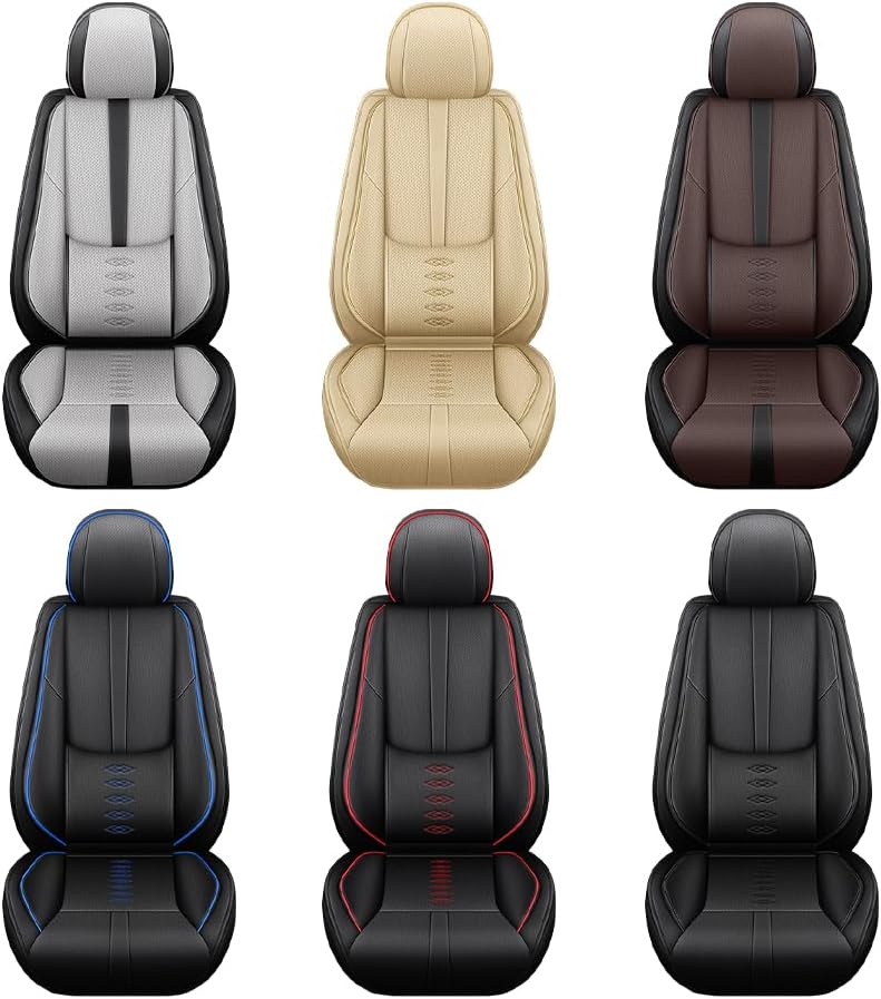 Car Seat Cover for Subaru Ascent 2019-2024,Waterproof Leather Seat Covers 2-Seats Standard,Car Interior Accessories with Airbag,Car Seat Protectors for Ascent(Black+Coffee)