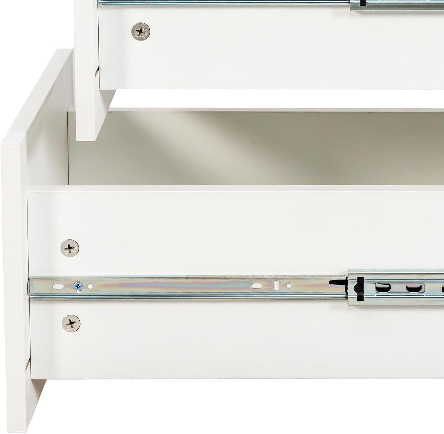 71' Wooden Melamine Finish Showcase Cabinet, Lego Display Case with 4-Tier Storage Shelves, Lego Display Shelves with 3 Side Drawers for Living Rooms, Home Offices, Kitchens, White