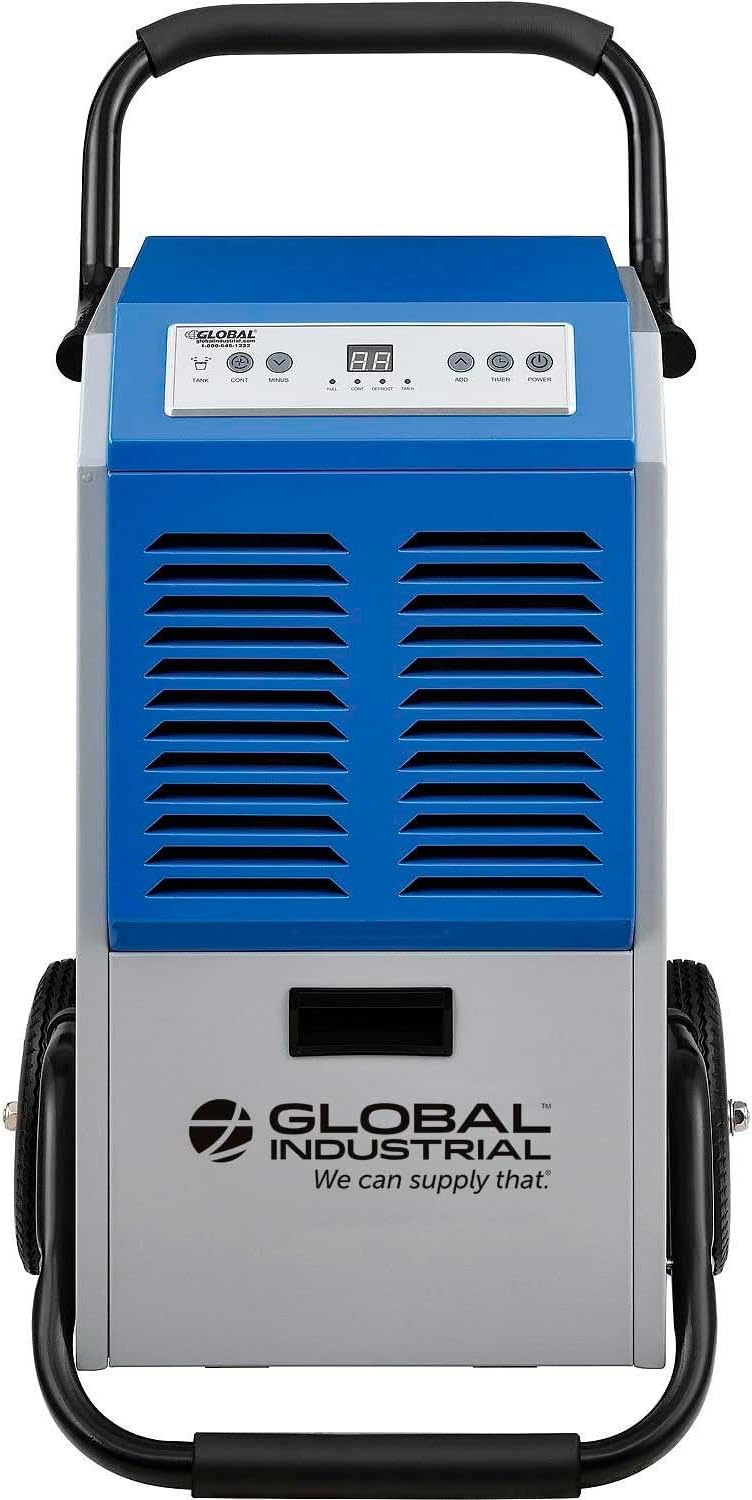 Global Industrial Portable Heavy Duty Commercial Dehumidifier with Humidistat, LED Display, 120 Pints Per Day, 115V, For Commercial & Industrial Environments