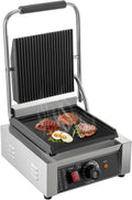 Electric Contact Grill Commercial Pancake Maker Grill, Non-Stick For Outdoor Camping Cooking Sandwiches Steaks Meats Easy To Use For Beginners And Professionals Alike ( Color : Flat and Wave Plate )