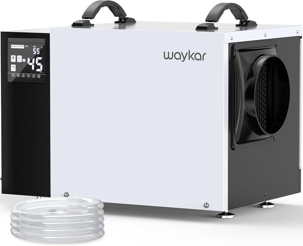 Waykar Commercial Dehumidifier with Pump and Drain Hose for crawl space, Basements, and Water Damage Unit
