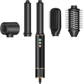 TANSHINE 5 in 1 Professional Hair Dryer Brush & Multi-Styler with 110,000 RPM,Ionic Powerful Blow Dryer Brush Set for Curling,Straightening,Volumizing,Fast Drying,Auto Wrap Curls Hot Air Styler,Black