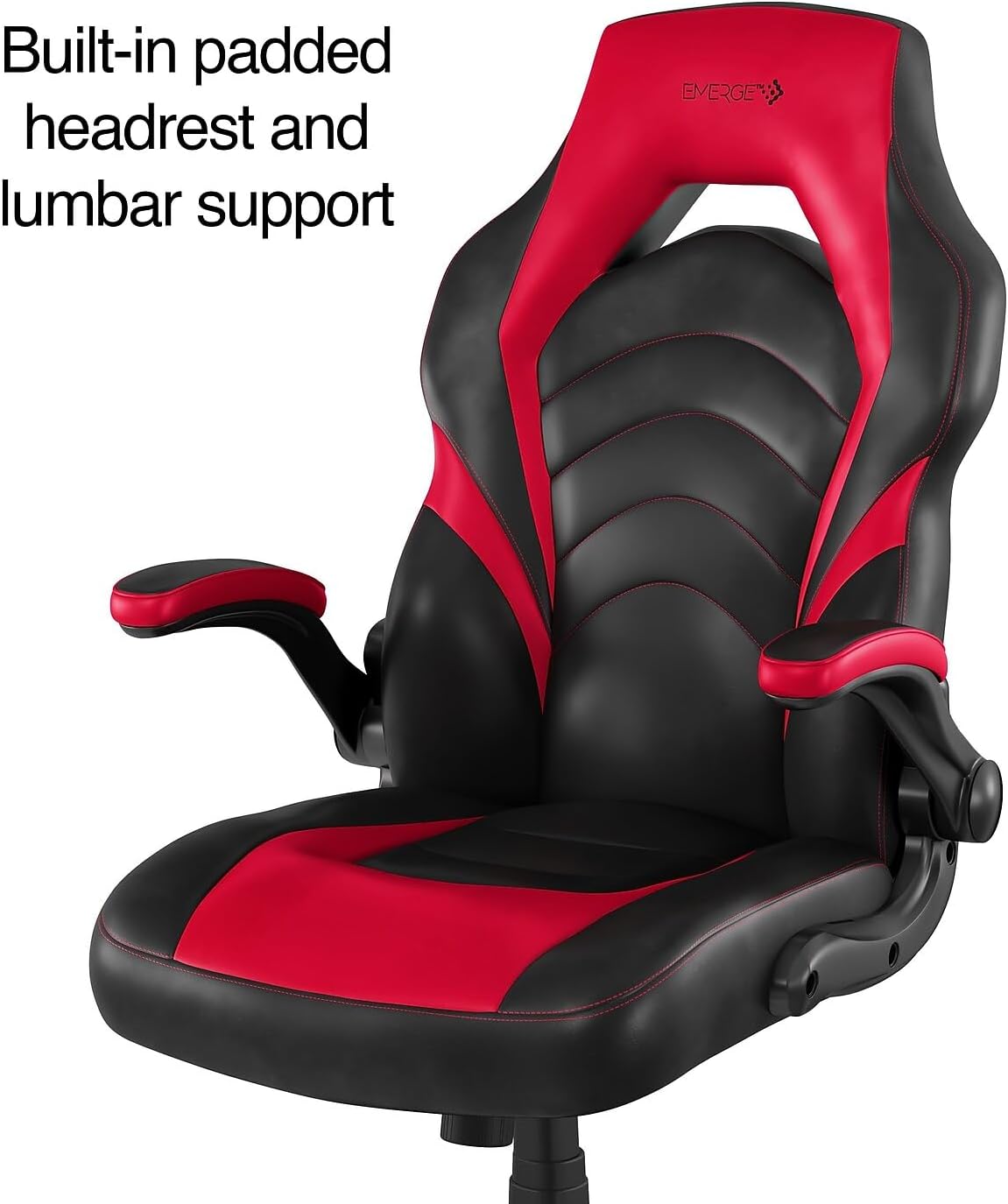 STAPLES Emerge Vortex Gaming Chair, Ergonomic, Adjustable Height, Swivel, Black