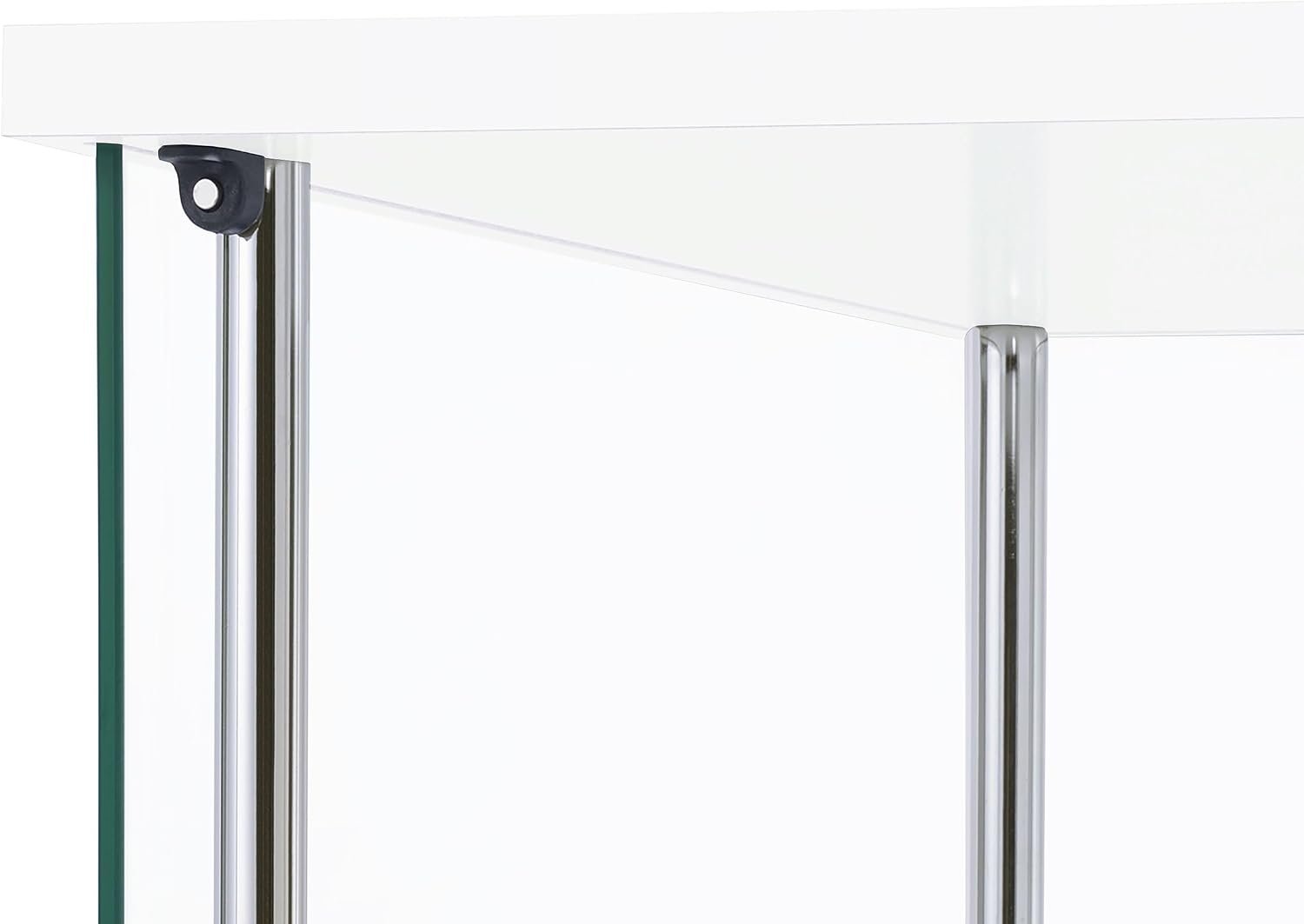 Coaster Home Furnishings - Bellatrix - Glass - 3-Shelf Curio Cabinet with Metal Frame, One Door, and Black Hardware - Living Room - 64-Inch - White - 951072