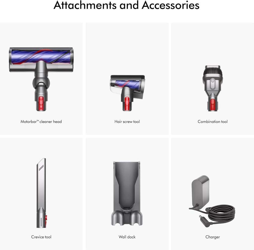 Dyson V8 Cordless Vacuum, Cleans Hard Floors and Carpets, Detangles, Converts to Handheld, 115AW, 2 Power Modes, Up to 40 Minutes¹