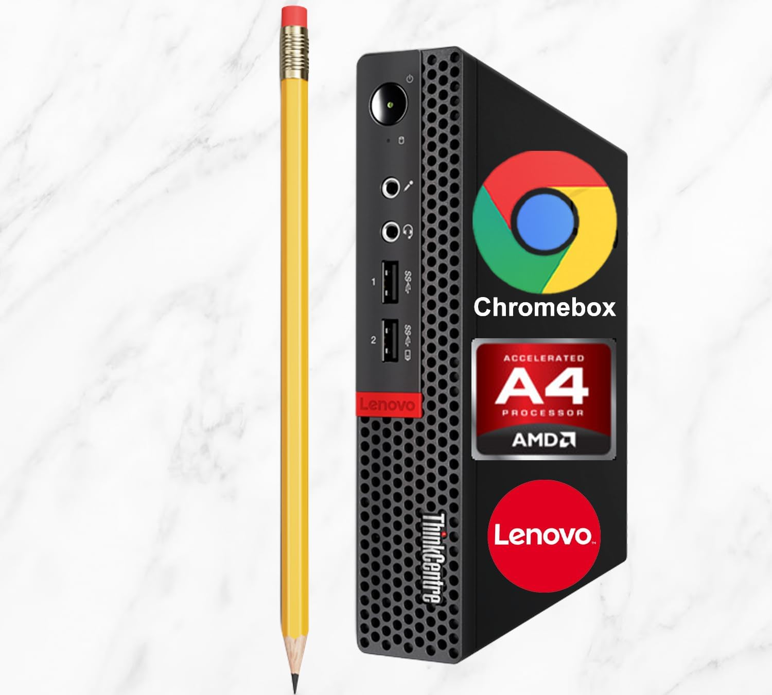 Lenovo ThinkCentre M625q Chromebox Ultra-Compact Mini PC | AMD A4-9120e, Dual-Core Processor | 8GB DDR4 RAM, 128GB SSD | Build for School and Work, Games App Not Supported | Chrome OS Flex