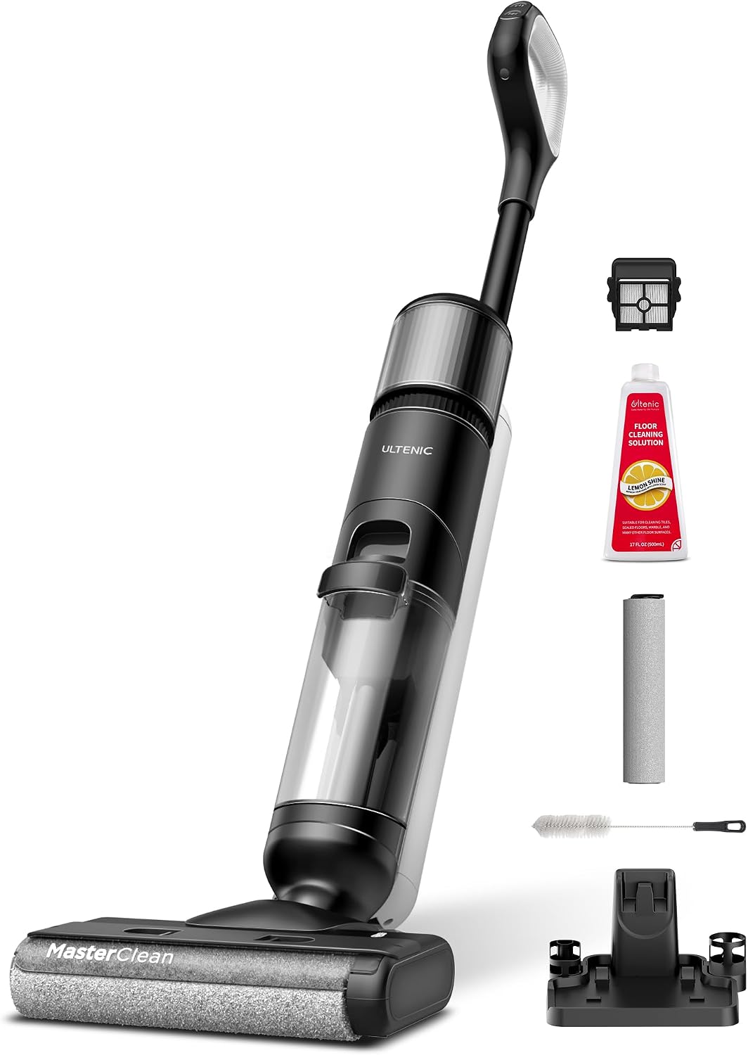 Ultenic Wet Dry Vacuum Cleaner, Cordless Vacuum Mop Combo with Self-Cleaning, 50min Runtime, Smart Mess Detection, Edge Cleaning, LED Display, 3-in-1 Floor Cleaner Machine for Hard Floor, Black＆White
