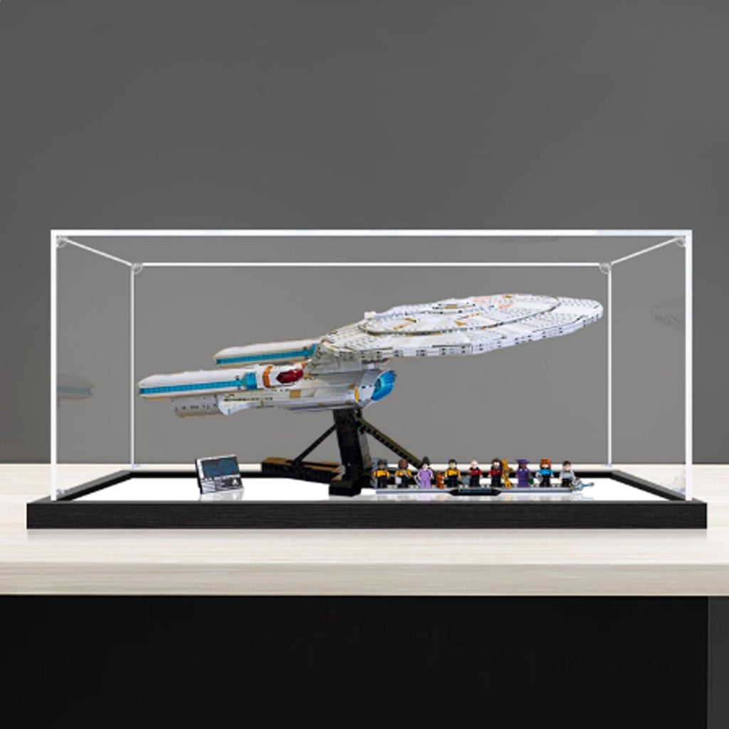 Dustproof Clear Acrylic Display Case,Designed for Lego 10356 Starship Model Collection Protection Acrylic Dustproof Display Box (Model Kit Not Included) (Black Mirror 2mm)