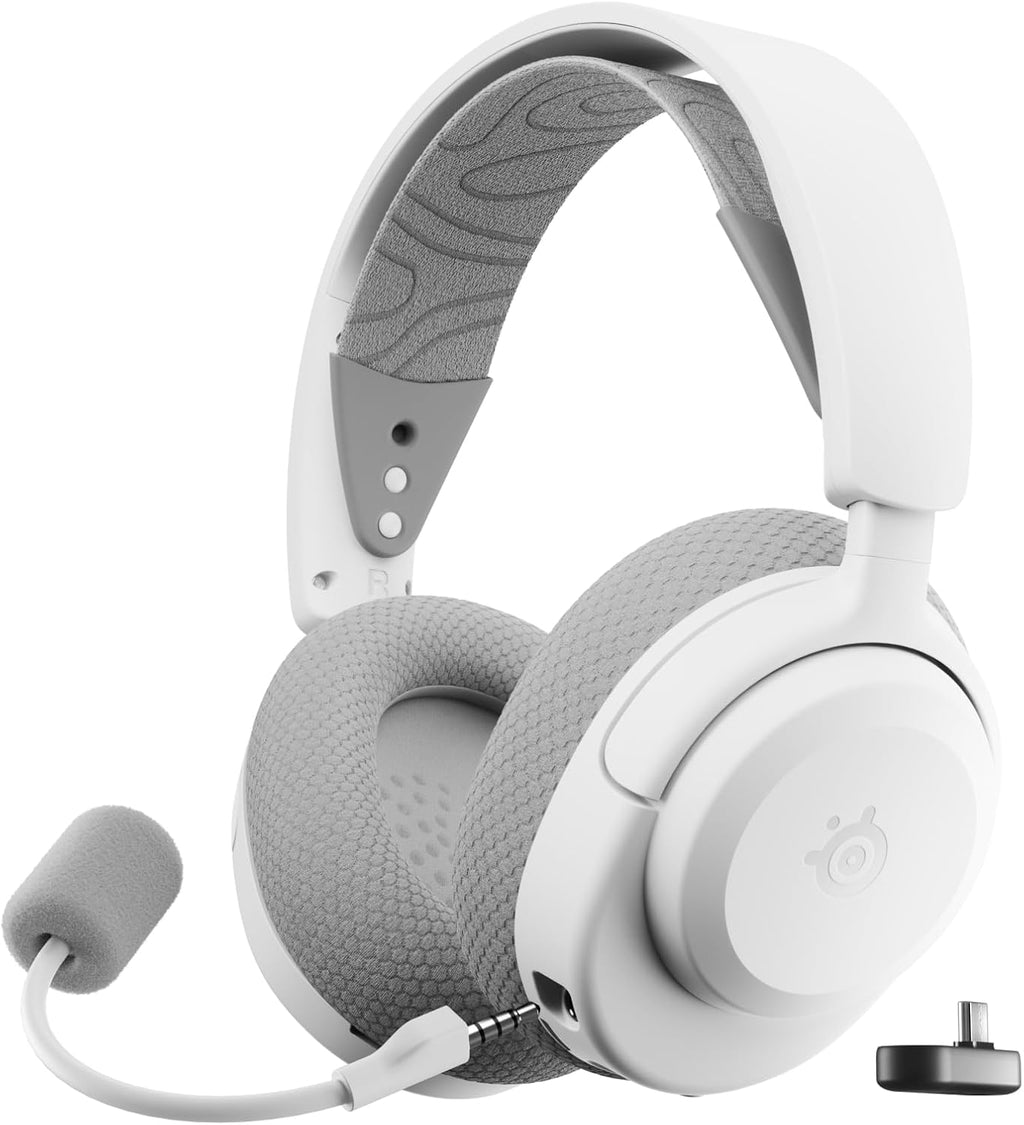 SteelSeries Arctis Nova 3P Wireless Multi-Platform Gaming Headset — Mobile App Control — 40 HR Battery — Neodymium Magnetic Drivers — 2.4GHz/Bluetooth — PS5, PS4, PC, Switch, Mobile — White