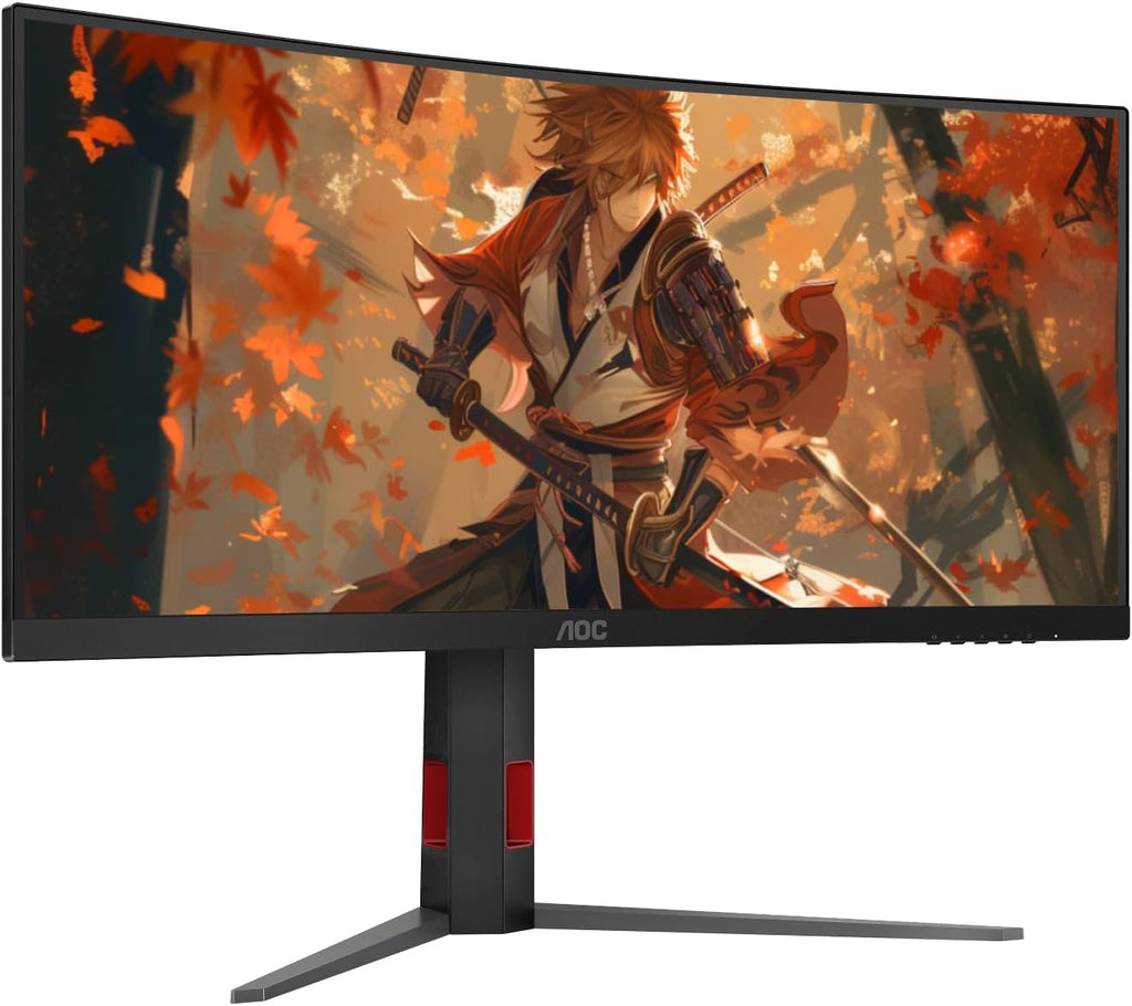 AOC CU34G4H 34 inch Curved Ultrawide Gaming Monitor, WQHD 3440x1440, 200Hz DisplayPort / 100Hz HDMI, 0.3ms MPRT, 1500R VA Panel, Adaptive-Sync, HDR Ready, DisplayPort 1.4, HDMI 2.0