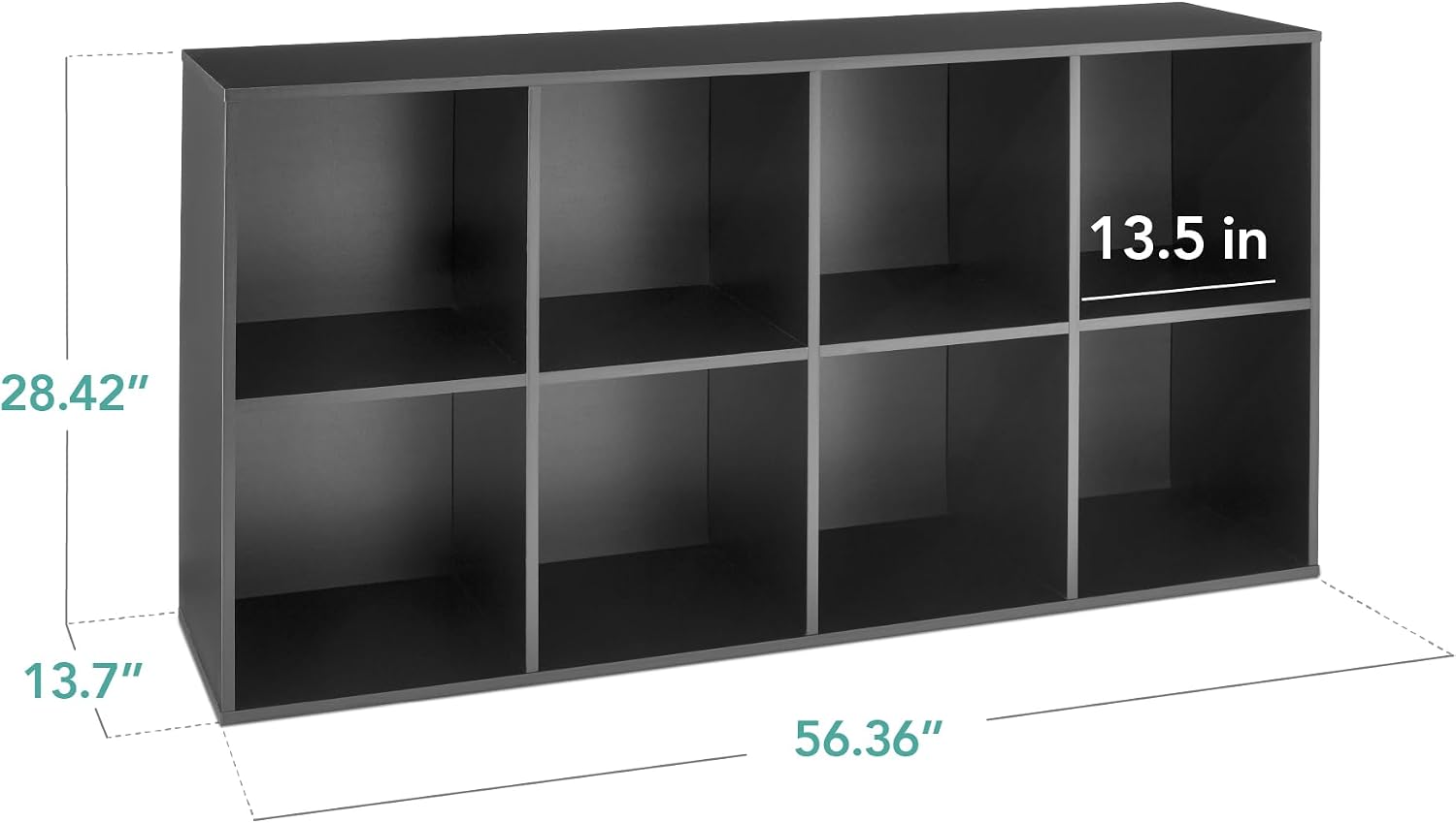 Best Choice Products 8-Cube Storage Organizer, 13.5in Shelf Opening, Bookcase, Display Shelf, Customizable w/ 2 Removable Back Panels – Black