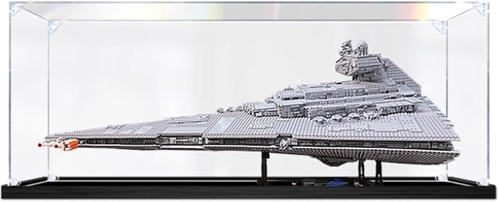 Display case Box for Lego 75252 Imperial Star Destroyer Gift Ideas for Lego Display case Mount Enthusiast,Compatible with Lego 75252 Only Display case (3mm)