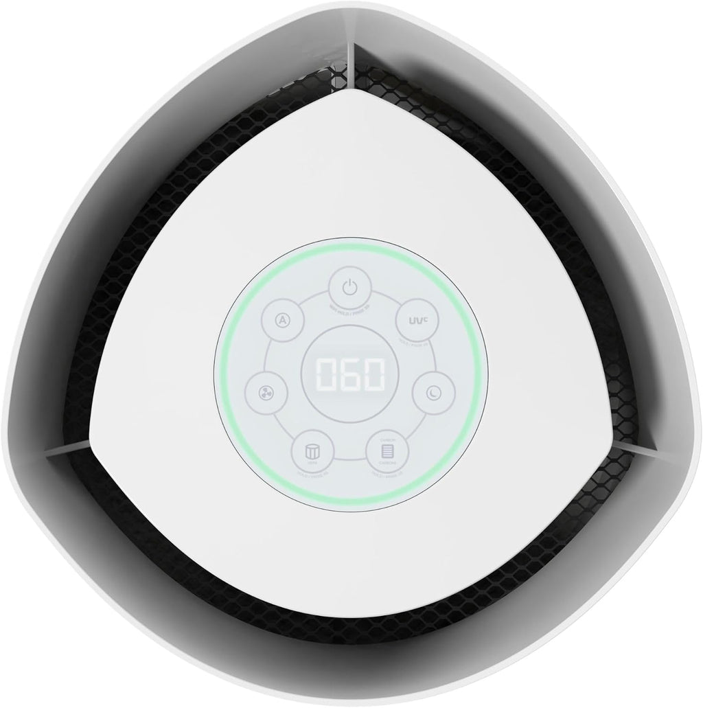 GermGuardian AirSafe+ XL Smart Air Purifier for Home 360° True HEPA Filter, UV-C, WiFi/App Enabled, Air Quality Monitor, Large Rooms Up to 1680 Sq Ft, For Smoke, Dust, Pet Dander, Black/White, AC3250