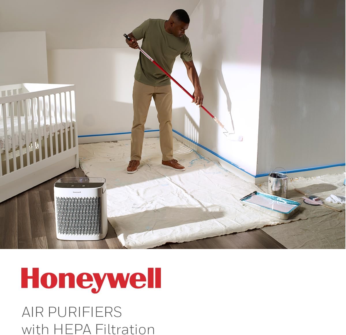 Honeywell HEPA Air Purifier for Home, 938 Ft² Rooms in 1 hour, Turbo Clean, Reduces Allergens, Dust, Pollen, Pet Dander, All Smoke Types, Odors, White, HPA5100W