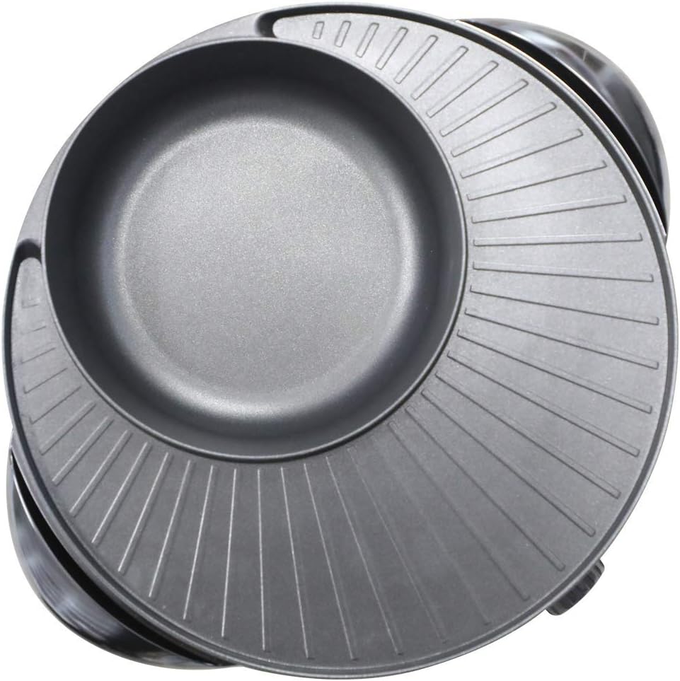 LIVEN Electric Grill with Hot Pot, Non-stick coating surface, Hot Pot with Glass Lid,1300W 120V SK-J3201