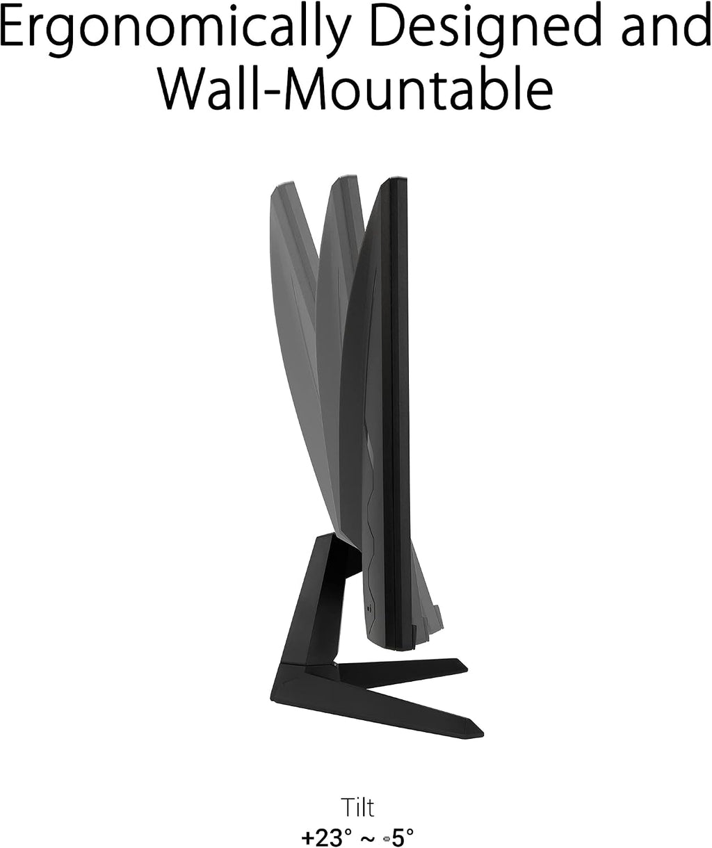 ASUS TUF Gaming 27 Inch Gaming Monitor - Full HD, 1080P, 165Hz (Supports 144Hz), 1ms, Extreme Low Motion Blur, FreeSync Premium, Shadow Boost, Eye Care, HDMI, DisplayPort, Tilt Adjustable - VG277Q1A