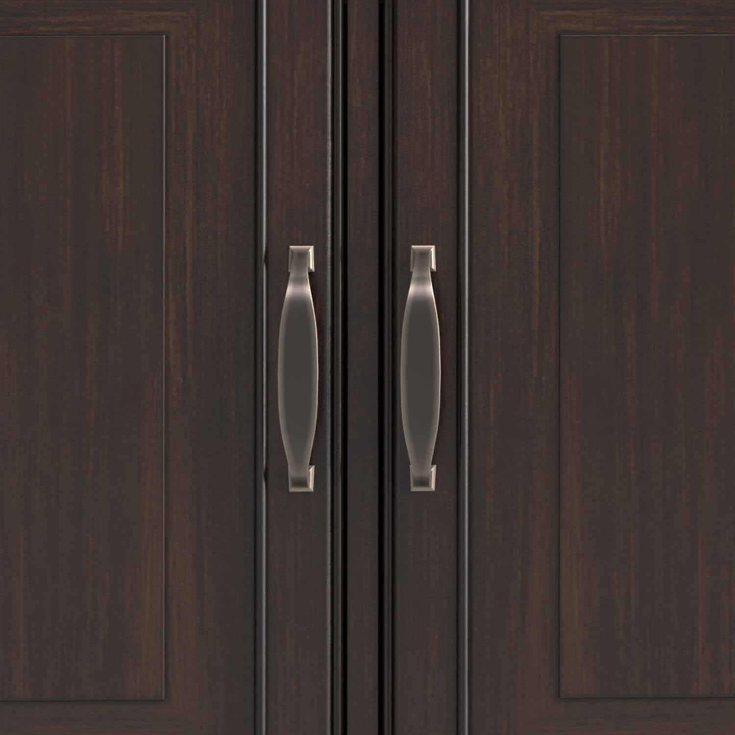 SIMPLIHOME Connaught Buffet - 67 inch Wide Solid Wood 4 Door Sideboard Cabinet in Dark Chestnut Brown, Traditional Dining Room Storage for Kitchen or Living Room with 2 Drawers and Adjustable Shelves