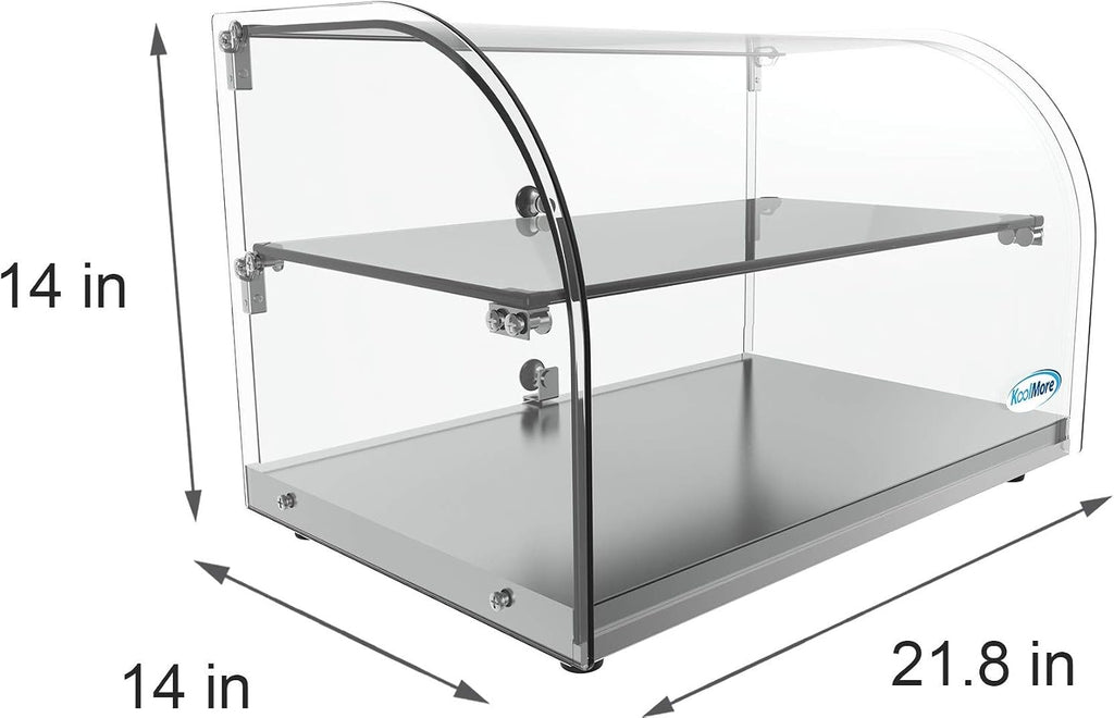 KoolMore - DC-2C 22' Commercial Countertop Bakery Display Case with Front Curved Glass and Rear Door - 1.5 cu. ft.