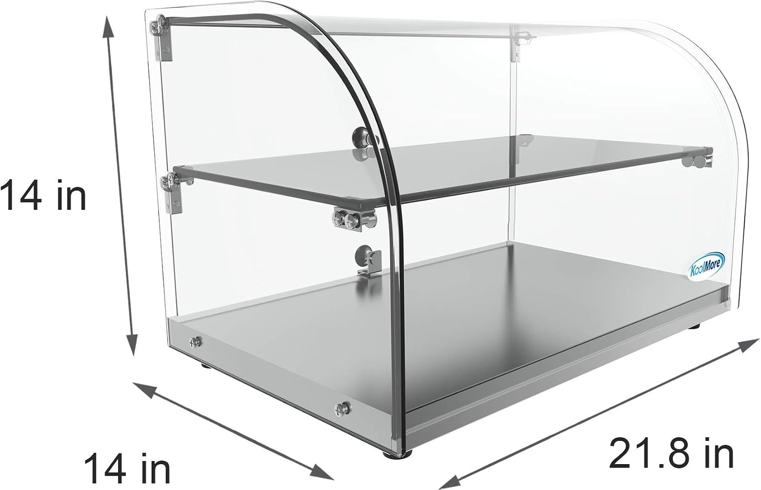 KoolMore - DC-2C 22' Commercial Countertop Bakery Display Case with Front Curved Glass and Rear Door - 1.5 cu. ft.