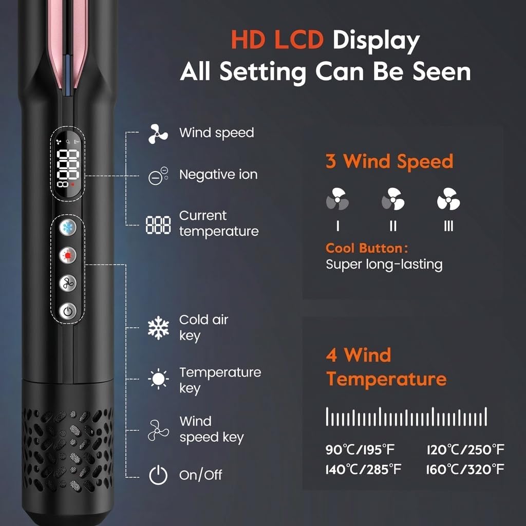 slopehill 2-in-1 Hair Straightener and Blow Dryer, Professional Flat Iron with High-Speed Airflow Technology for Straight, Smooth Hair (Black)