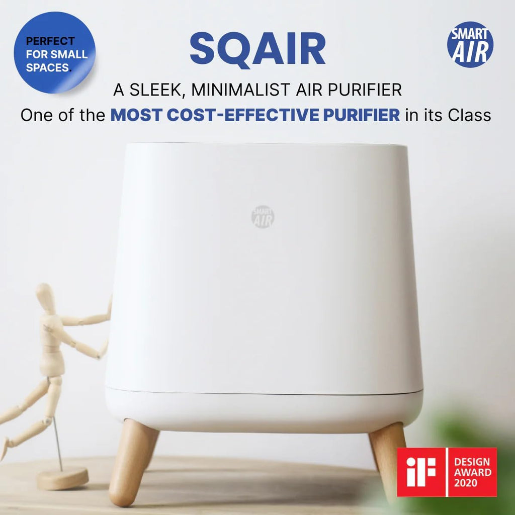 Smart Air(AKA Smart Health) Sqair Air Purifier|H13 HEPA 99.97%| Cleans up to 900 sq ft/30 mins, 23 - 52 dB| For Home, Bedroom, Office, Kitchen|Reduces Allergies, Smoke, Dust, Pet Odors
