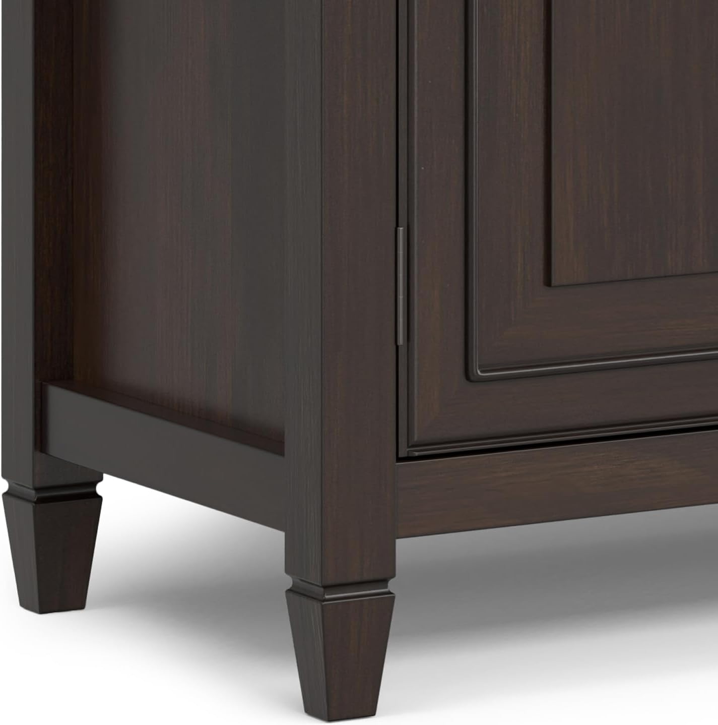 SIMPLIHOME Connaught Buffet - 67 inch Wide Solid Wood 4 Door Sideboard Cabinet in Dark Chestnut Brown, Traditional Dining Room Storage for Kitchen or Living Room with 2 Drawers and Adjustable Shelves