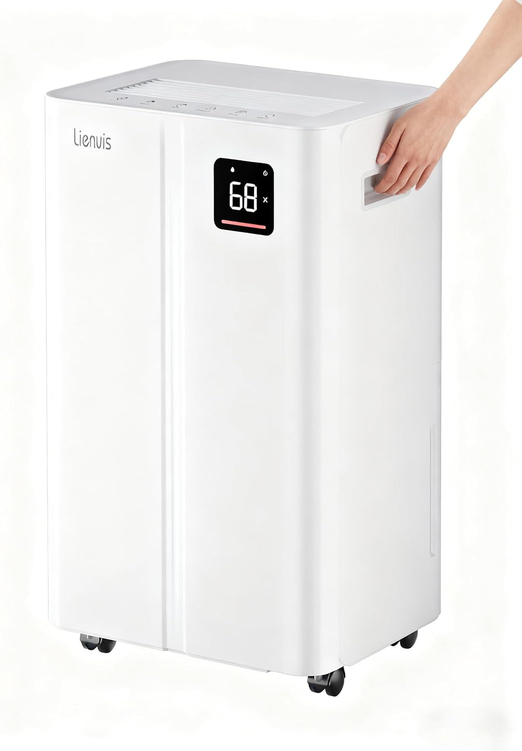50 Pint Dehumidifier for Large Rooms & Basements, Up to 4,500 Sq.Ft, Automatic Humidity Control with Continuous Drain, Quiet 40dB, 24-Hour Timer, Wheels & Child Lock