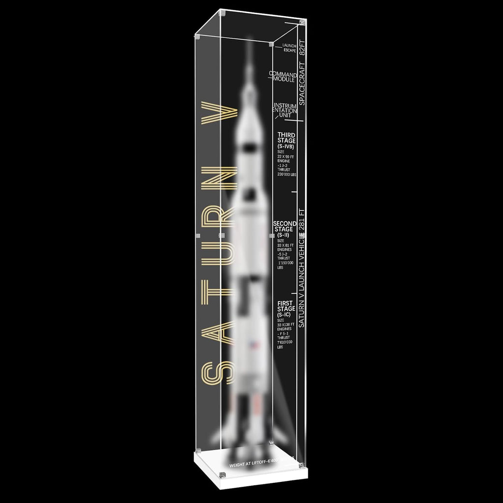 Acrylic Display Case for Lego 92176 NASA Apollo Saturn V, Dustproof Clear Display Box (Display Case ONLY, The Model NOT Included)