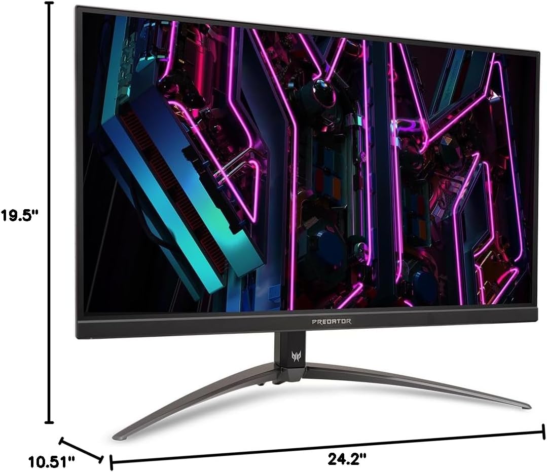 acer Predator XB273K 27' 4k Gaming Monitor | AMD FreeSync Premium | ZeroFrame Design | 160Hz Refresh | Up to 0.5ms Response | Height, Tilt, Swivel, Pivot Adjust | HDR 400 | 1 x DP 1.4 & 2 x HDMI 2.1