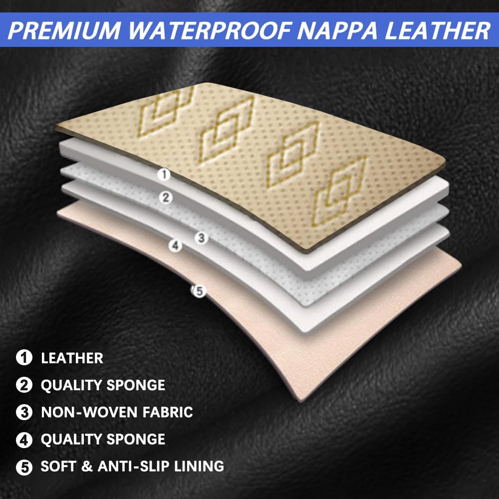 Car Seat Cover for Subaru Ascent 2019-2024,Waterproof Leather Seat Covers 2-Seats Luxury,Car Interior Accessories with Airbag,Car Seat Protectors for Ascent(Beige)