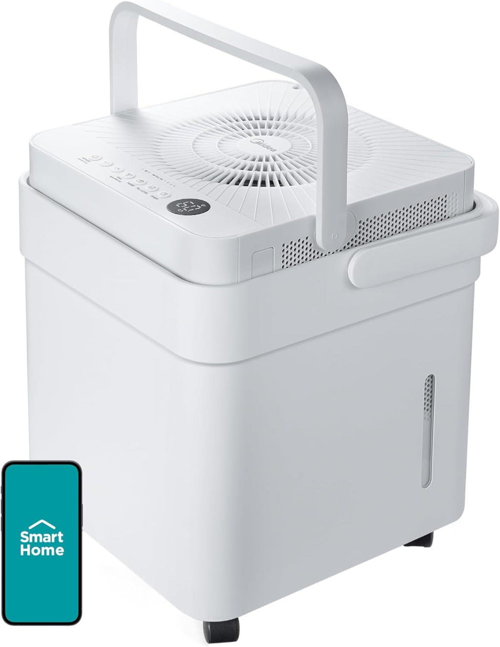 Midea Cube 35 Pint Dehumidifier for Basement and Rooms at Home for up to 3,500 Sq. Ft., Smart Control, Compatible with Alexa (White), Drain Hose Included