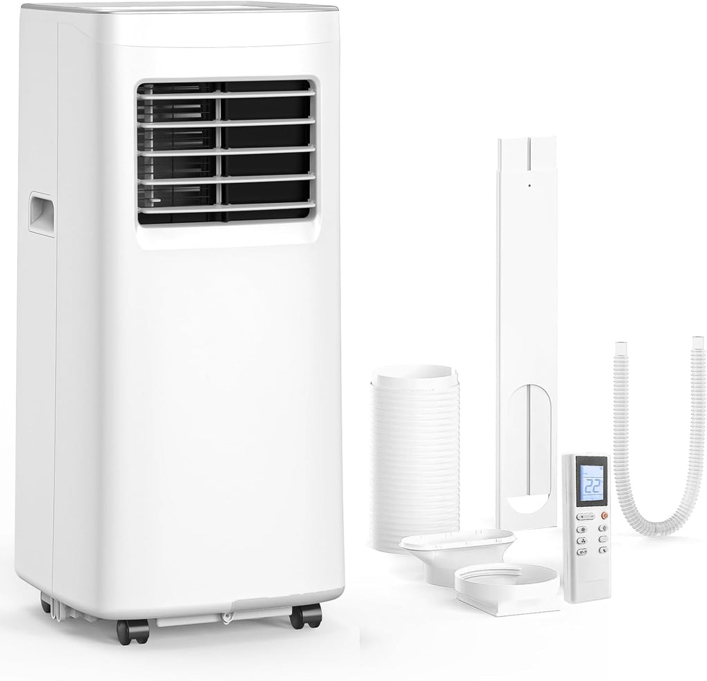 8500 BTU Portable Air Conditioner with Remote Control - 3-in-1 AC Unit Cools 450 Sq.Ft, Fan & Dehumidifier, Includes Installation Kit, Sleep Mode, for Bedroom, Office, Studio