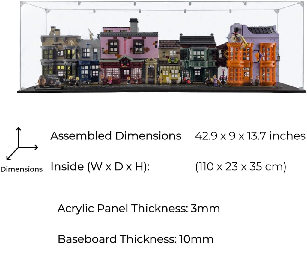 Acrylic Display Case Compatible for LEGO Diagon Alley #75978, Dustproof Display Case (Case Only) (Lego Sets are NOT Included)
