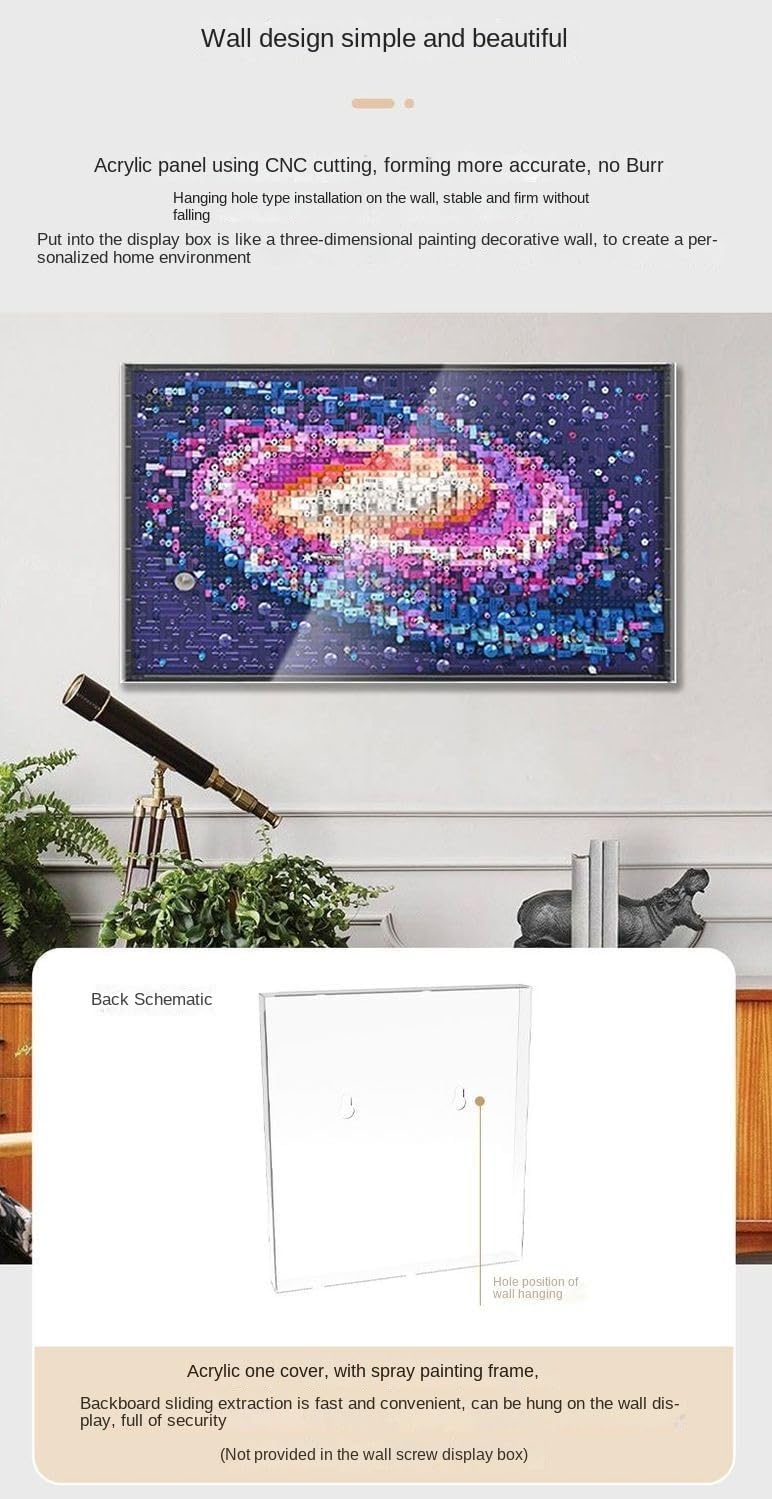 Lego Milky Way Acrylic Display Case Wall Art Decor Showcase One Piece No Assembly Required Protect Decorate Storage Collectibles Gifts Lego Lovers 31212 (No Set Included) Ship Out Same Day!