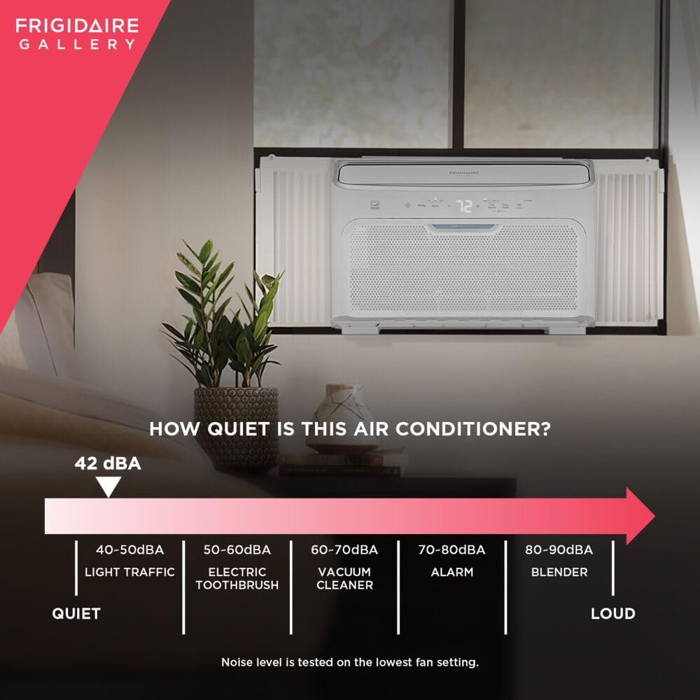 Frigidaire Gallery 10,000 BTU Smart Inverter Window Air Conditioner & Dehumidifier with Remote, 115V, Cools up to 450 Sq. Ft. for Apartment, Bedroom, Medium Rooms