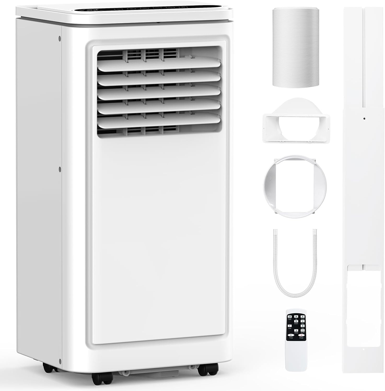 8000 BTU Portable Air Conditioners for Room up to 350 Sq. Ft, 3-in-1 Mini AC Unit for Bedroom with Dehumidifier & Fan Mode, Remote Control, Sleep Mode, 24H Timer