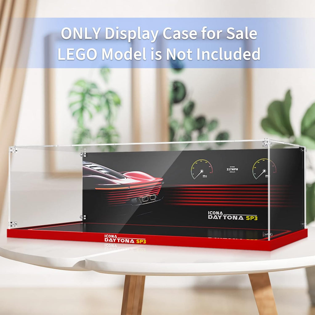 Acrylic Display Case for Lego 42143 Ferrari Daytona SP3; ONLY Display Case, The Model NOT Included