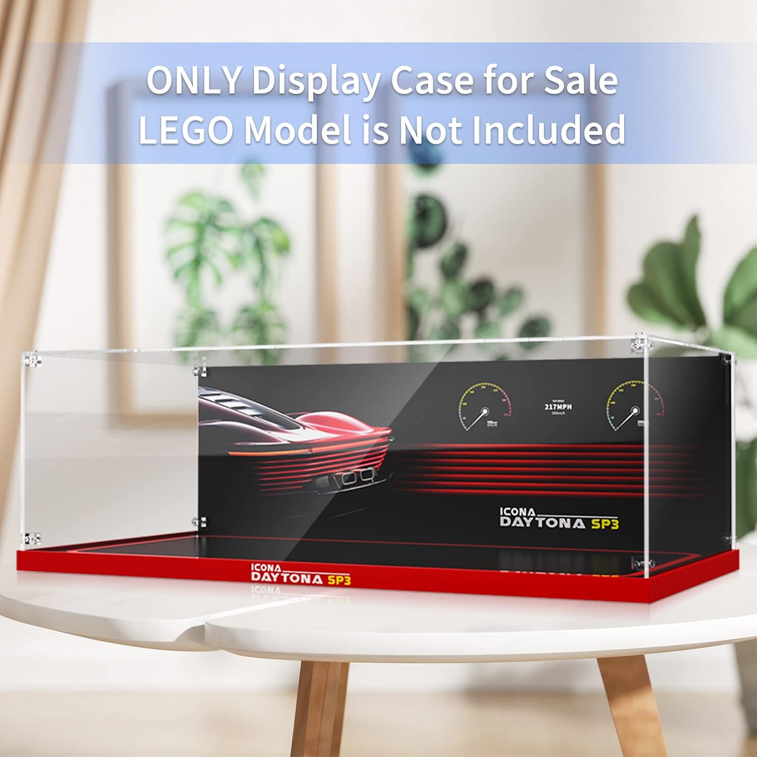 Acrylic Display Case for Lego 42143 Ferrari Daytona SP3; ONLY Display Case, The Model NOT Included