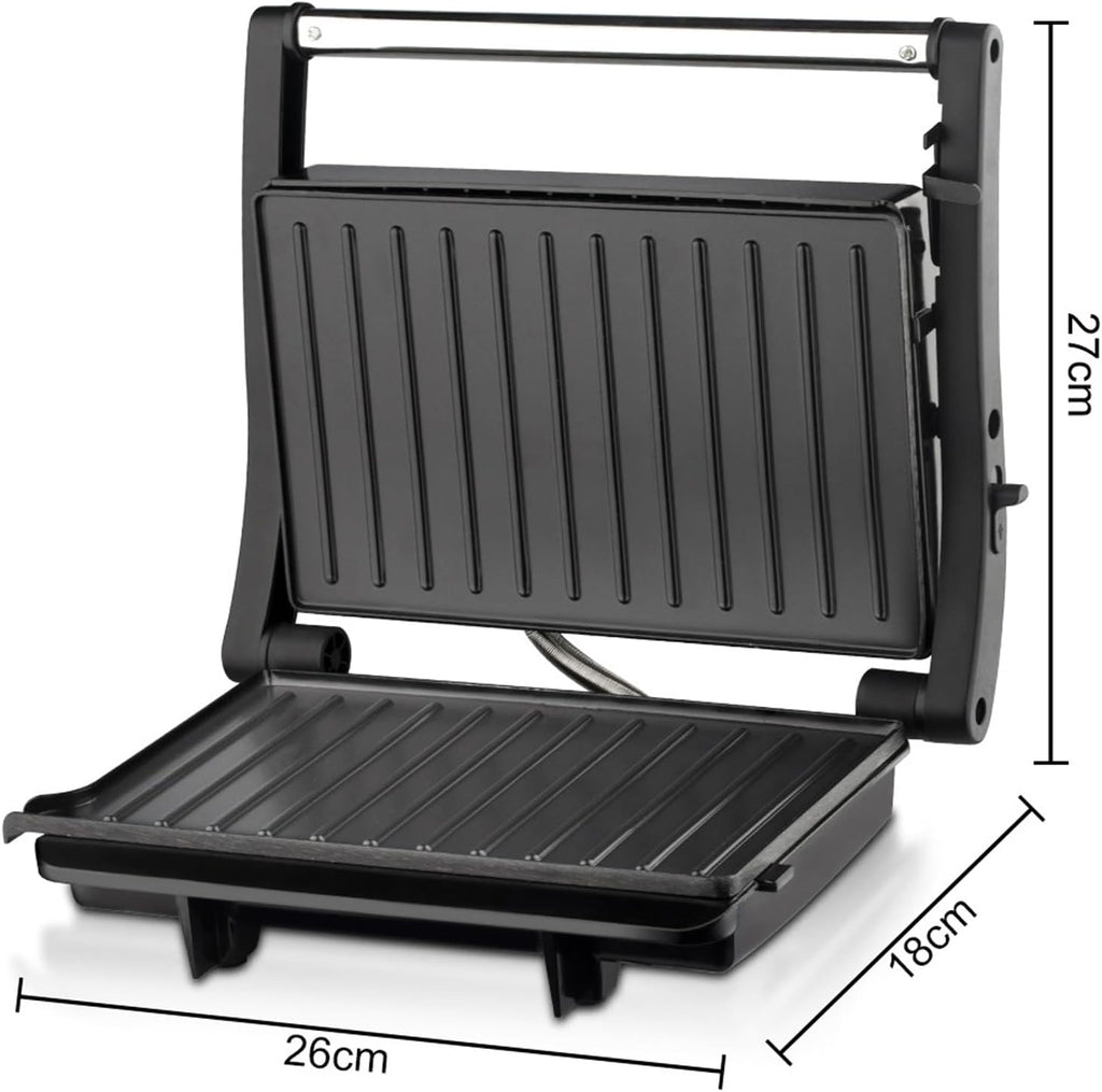 1000W Sandwich Maker, with Ceramic Non-stick Plates, Opens 180 Degrees for Any Size Food, 3-in-1 Sandwich Press Electric Grill, Drip Spout & Locking Lid, for Toasted Cheese Snacks, Quick Breakfast