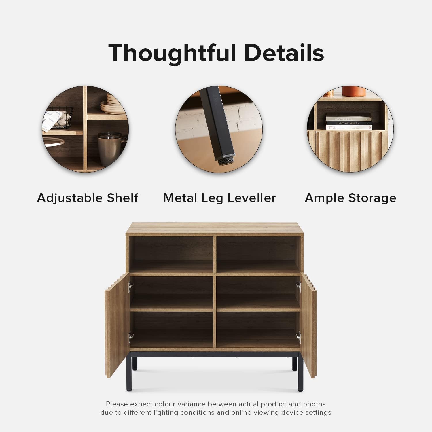 mopio Norwin 4 Piece Entertainment Center with Storage, 70' TV Stand, Industrial Modern Television Accent Cabinet, Oak Wood Media Console Table with 3-Tier Shelf Bookcase (3-Tier Cabinet Set)