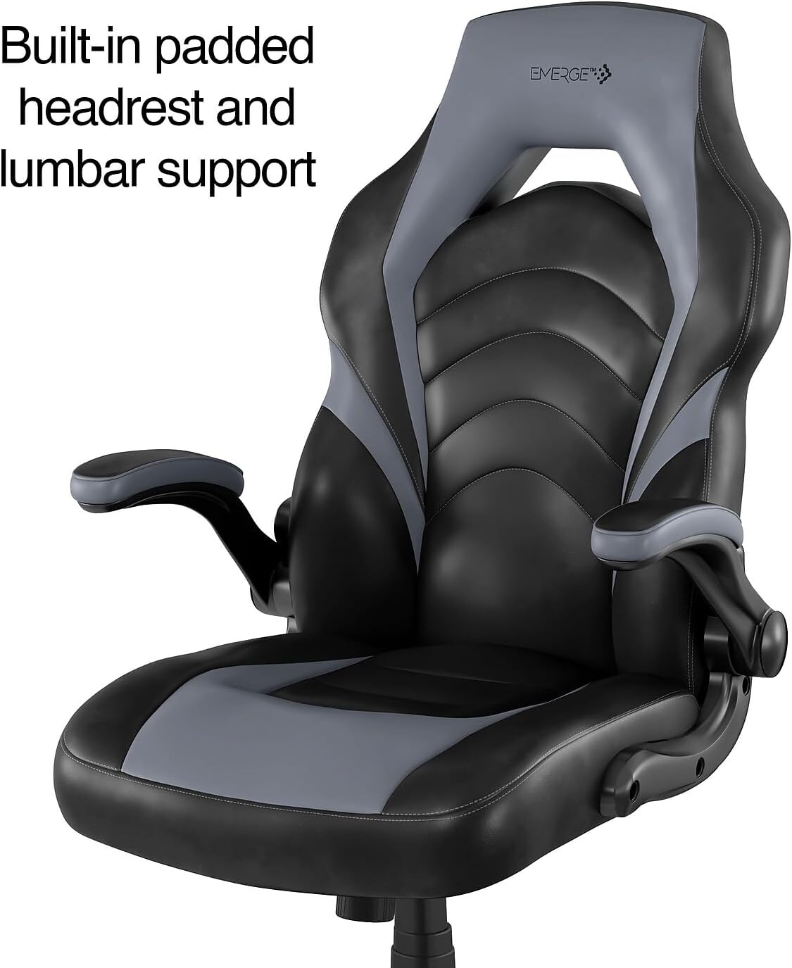 STAPLES Emerge Vortex Gaming Chair, Ergonomic, Adjustable Height, Swivel, Black