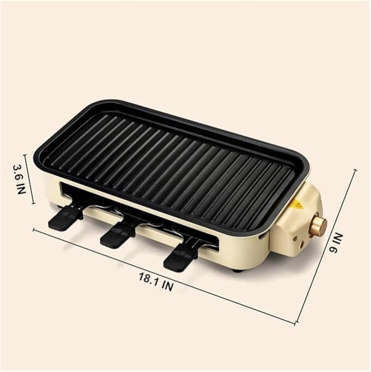 2-in-1 Electric Indoor Grill for Kitchen Use, Large Non-Stick Grill Pan with Removable Plates, Multi-Functional for Grilling, Baking, and Frying