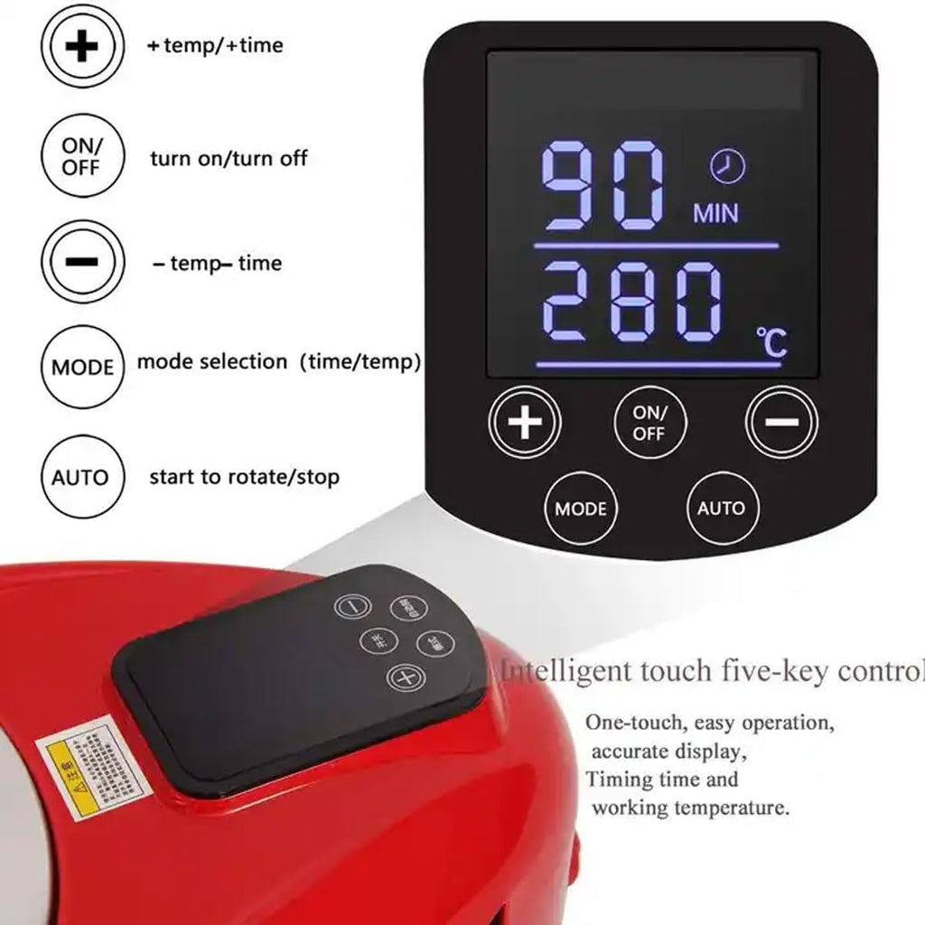 2024 New Electric Smokeless Grill Indoor, 1400W Infrared Korean Electric Griddle, 360° Auto-Rotate, Temperature Control, Timing Function, Removable Grill Pan for Home, Party, Camping