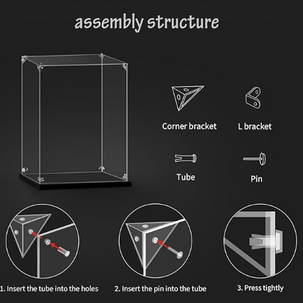 Acrylic Transparent Display Box, Compatible with Lego 75382 TIE Interceptor Model Display Box, Storage Box, dust Box That Requires self-Assembly(Box Only)