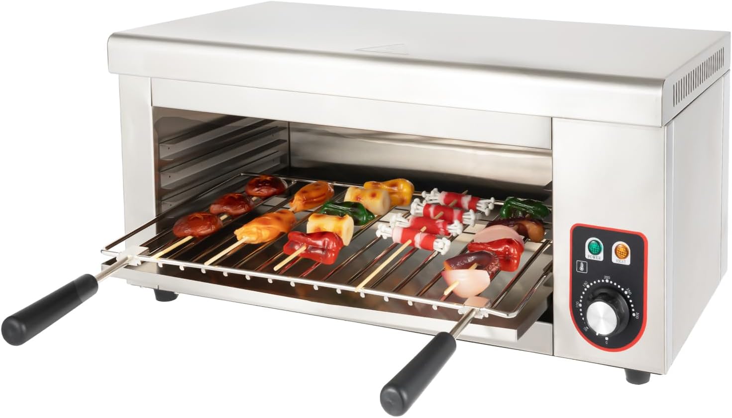 Commercial Cheese Melter Salamander Broiler, 1500W Electric Cheesemelter Heater Heating Grill, 120-570°F Rapid Heating Countertop Raclette Cheese Melting Oven