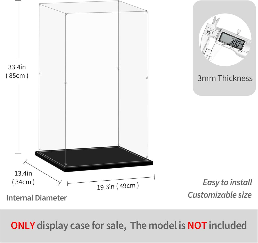 Display Case for Lego 10333 The Lord of the Rings: Barad-dûr, 19.29x13.38x33.46inches (49x34x85cm), Protect Your Collectibles from Dust with a Clear Showcase