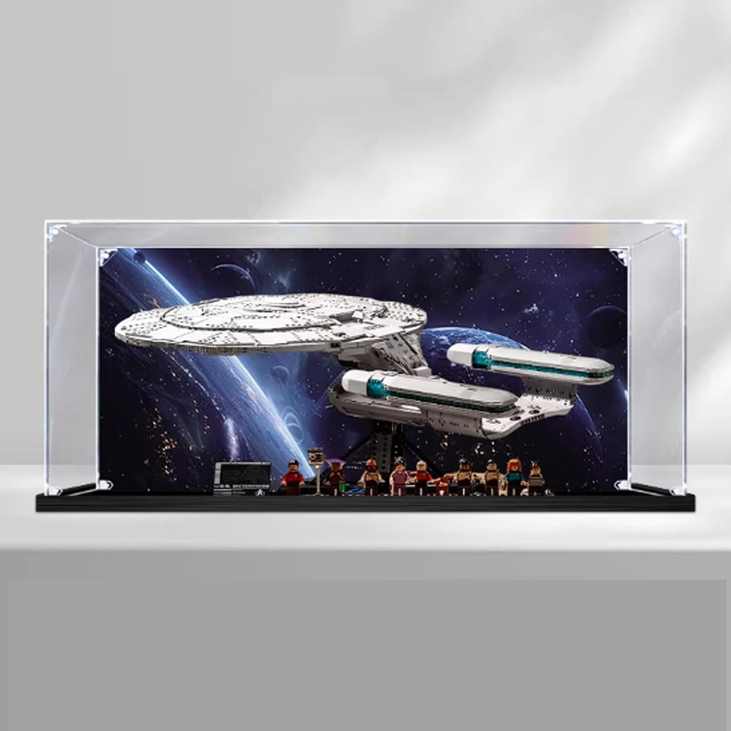 Acrylic Display Case for Lego 10356 Star Trek: Federation Starship Building Set– Dustproof Display Box & Showcase, Display Box Compatible with Lego 10356-Only Display case (Back Spray)