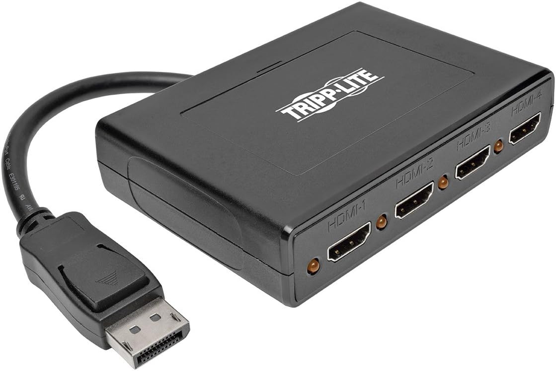 Tripp Lite 4-Port DisplayPort to HDMI Multi Stream Transport Hub MST, DP 1.2, DP to HDMI, 3840x2160 4K x 2K @ 24/30Hz (B156-004-HD-V2)