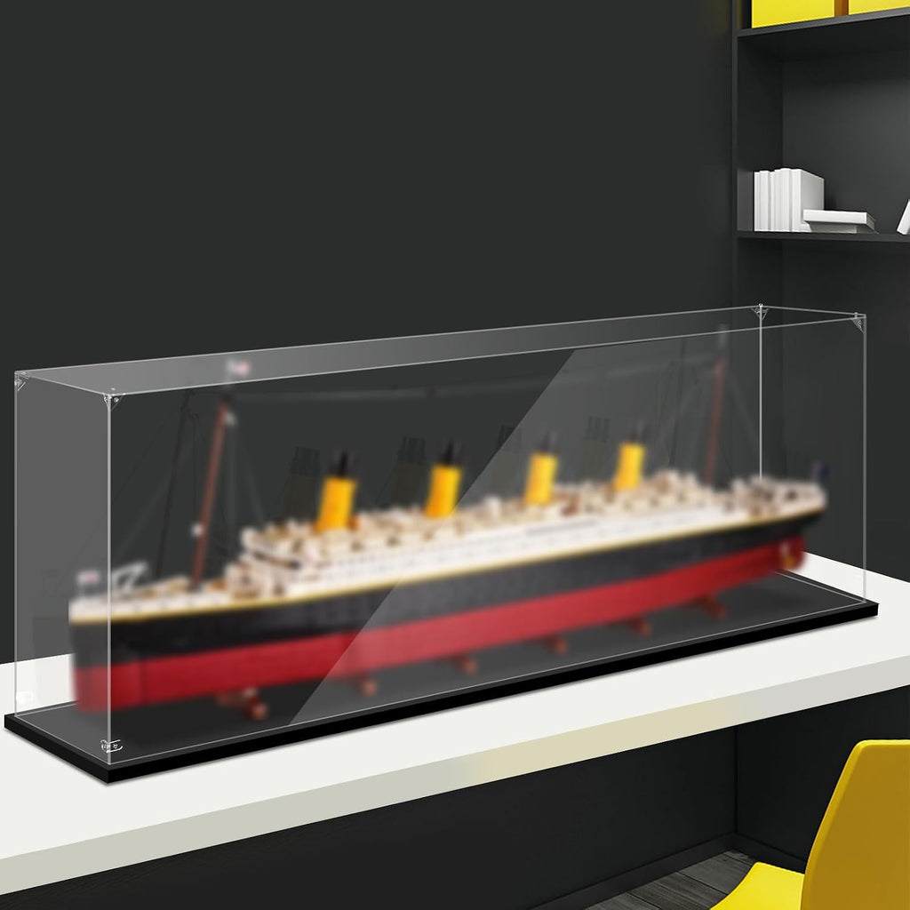 Display Case for Lego 10294 Titanic, 55.11x7.87x19.68inch (140x20x50cm), Protect Your Collectibles from Dust with a Clear Showcase